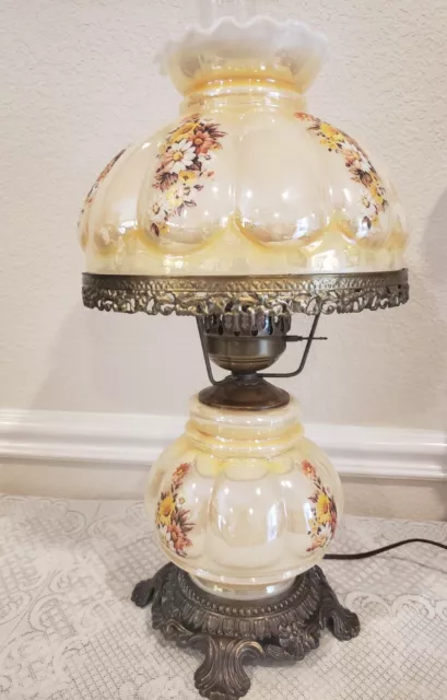Vintage Hurricane Gone with the Wind Lamp 3 Position Lighting Working