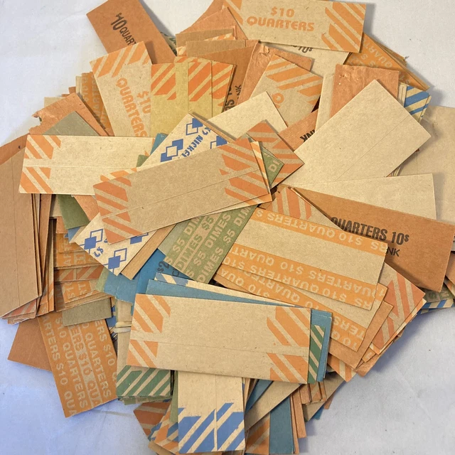 Lot of Coin Paper Wrappers Tubular Change Jackets