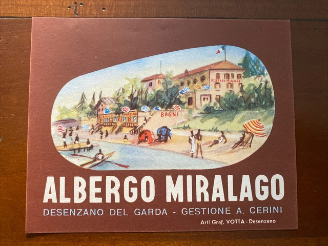 etichetta Hotel valigia luggage label Italia ALBERGO MIRALAGO DESENZANO GARDA