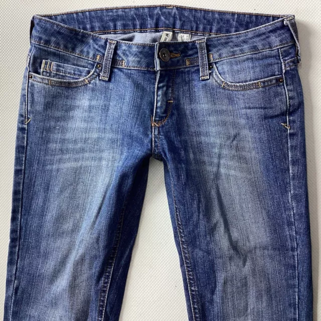 Jeans da donna blu sbiaditi MANGO MNG sottili skinny rialzati taglia 10 W28 L34 (322F)