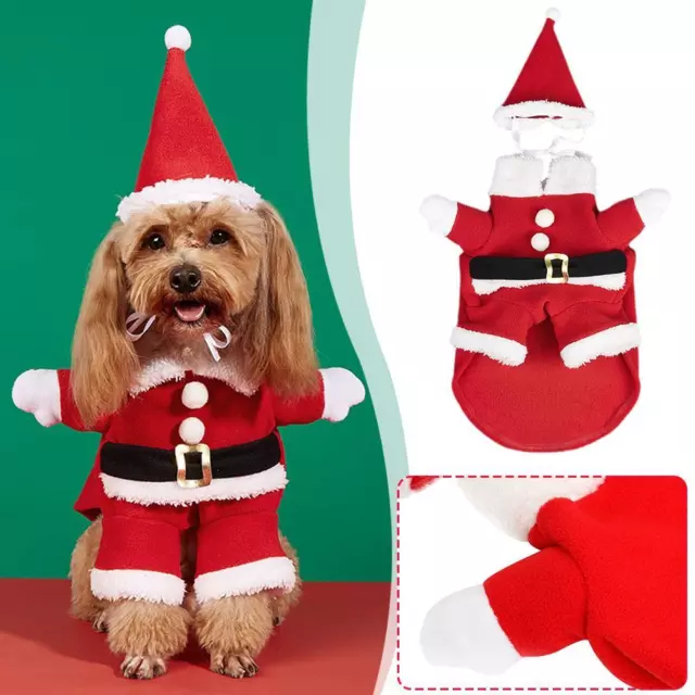 Pet Dog Christmas Clothes Santa Claus Riding Costume Holiday Party Suit New Sell