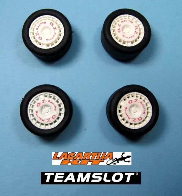 1/32 Team Slot 4 X Llantas Oz Racing Logo + Neumaticos Osc Slick Momo Speedline