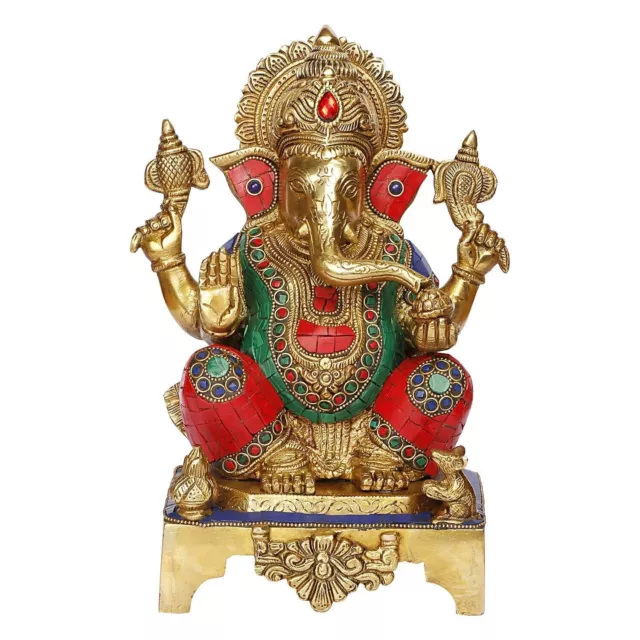 Statue de Ganesh Bhagwan Idol Ganesha en laiton Ganpati Murti pour...