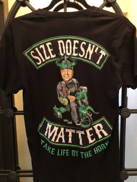 BOYS Black SS TShirt “SIZE DOESNT MATTER” Take Life By The Horns SZ SM100%Cotton