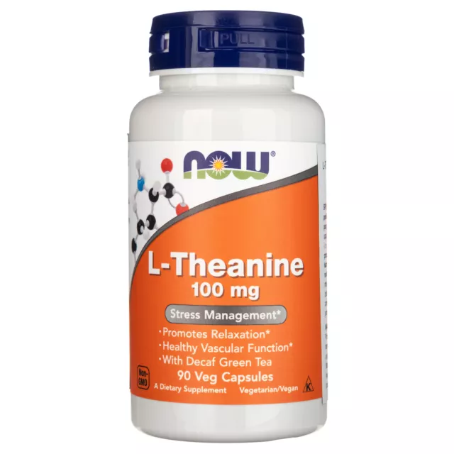 Now Foods L-theanine 100 mg avec thé vert, 90 gélules