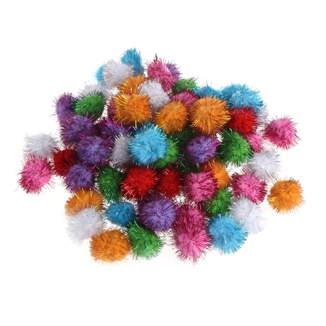 70PCS for Cat Teaser Toy Balls Colorful Plush Balls Pet Interactive Ball Toy for