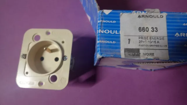 ARNOULD Le Silencieux 66033 - Prise de courant SILENCIEUX Energie IVOIRE 2P+T