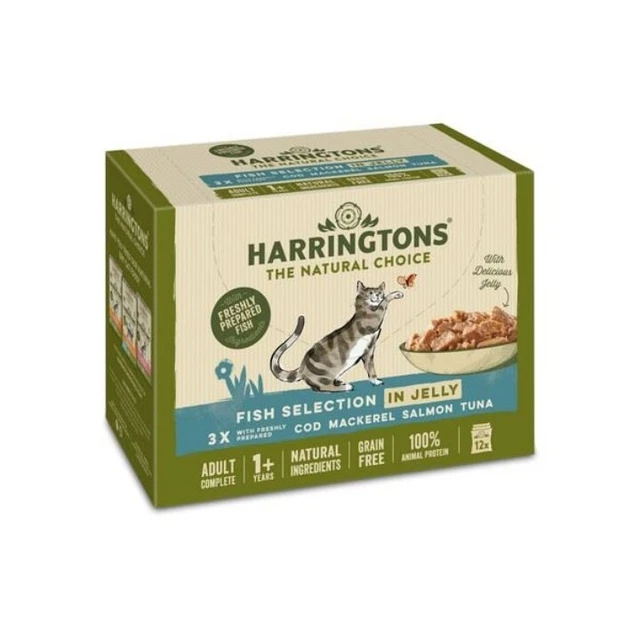 Harringtons Grain Free Wet Cat Food Fish in Jelly - 12x85g