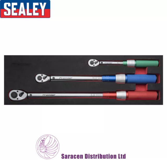 SEALEY 3 PIECE MICROMETER TORQUE WRENCH KIT, 1/4in, 3/8in, & 1/2in. - STW900SET
