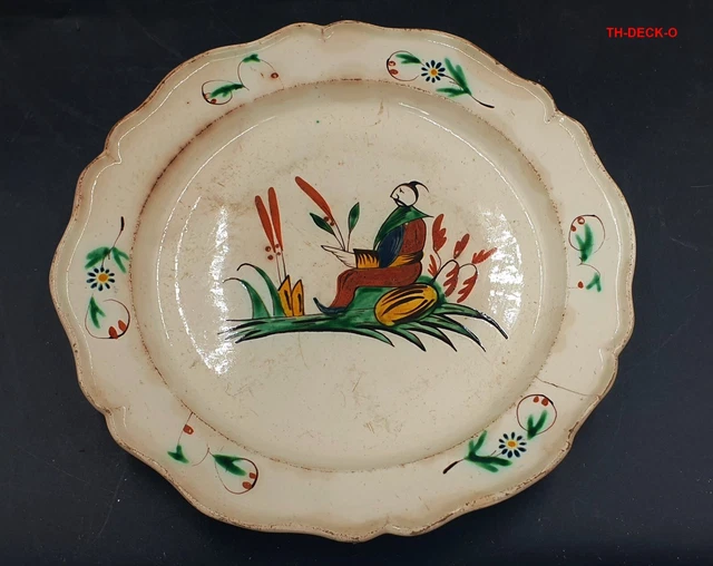 Delavigne Au Havre Grande Assiette Faience Fine Decor Chinois Xixeme No Forges