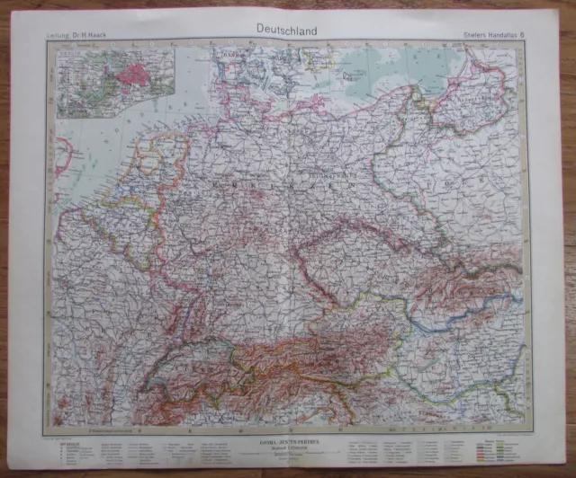 Deutschland Germany Allemagne - Kupferstich 1926 Alte Landkarte Karte Old Map