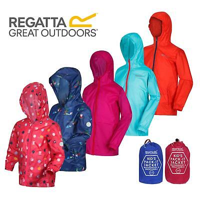 Regatta Kids Pack it Jacket III Lightweight Waterproof Packaway Boys Girls Coat