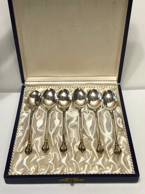 SET OF 6 Vintage Sorensen Denmark Golden Crown Sterling