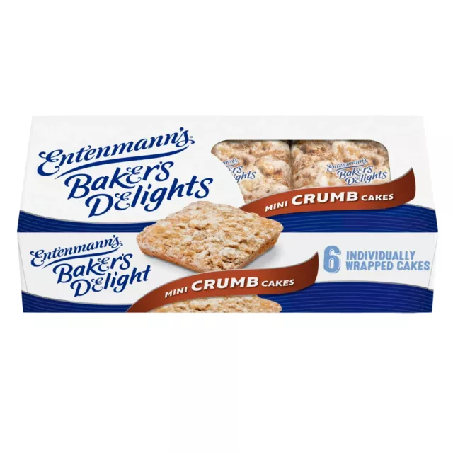 Entenmann’s Minis Crumb Cake, 6 Individually Wrapped Snack Cakes per box