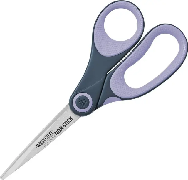 Westcott Titanium Bonded Non Stick Straight Scissors, Purple, 8-Inch