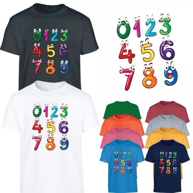 Kids Boys Girls World Book Day Math Day T-Shirt 2024 Maths Symbol Cartoon Tops