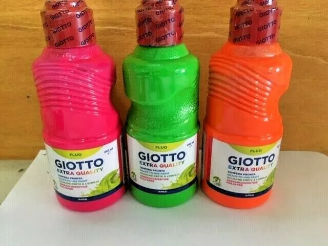 3 Giotto Tempera Spritzfertig 250 ML Malerei Kinder Motive Tempera Neon Farben