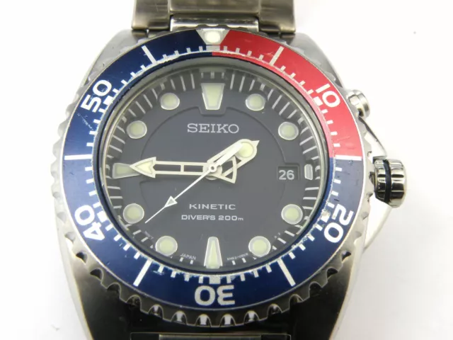 MEN'S SEIKO SCUBA Divers 5M62-0BL0 Pepsi Kinetic Watch - 200m EUR 398,21 -  PicClick FR