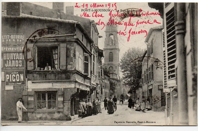 PONT A MOUSSON - Meurthe et Moselle - CPA 54 - la rue St Laurent