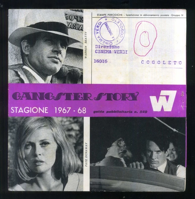 Cinema Guida Pubblicitaria Warner Bros - Faye Dunaway  Warren Beatty