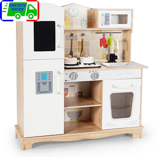 Cuisine pour enfant en bois réfrigérateur + micro-ondes