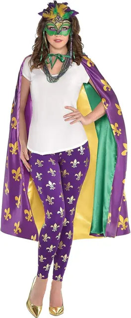 Mardi Gras Deluxe Cape Party Costume, Adult Size, Multicolor-1 Pc