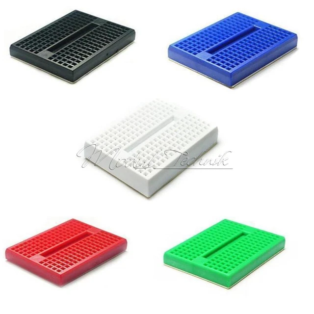 Breadboard Color 5 COLOR MINI Solderless Prototype Breadboard 170 Tie-points For Arduino ...
