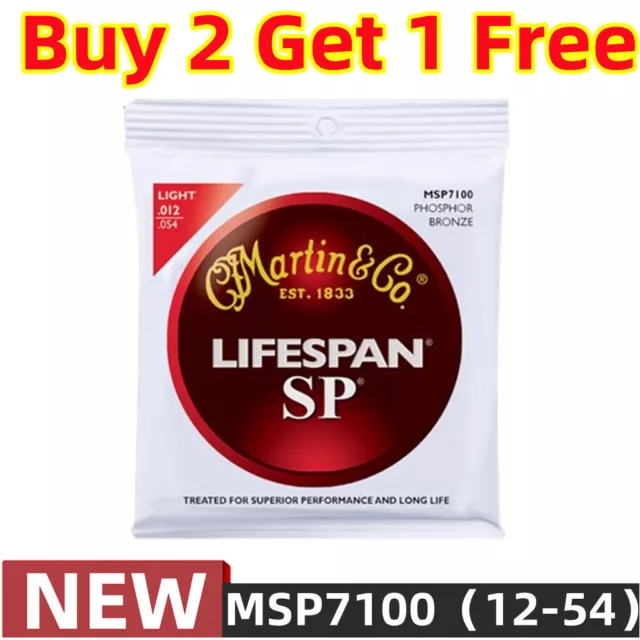 Martin Guitar Strings MSP7100 PHOSPHOR BRONZE Guitar Strings 12-54 Light