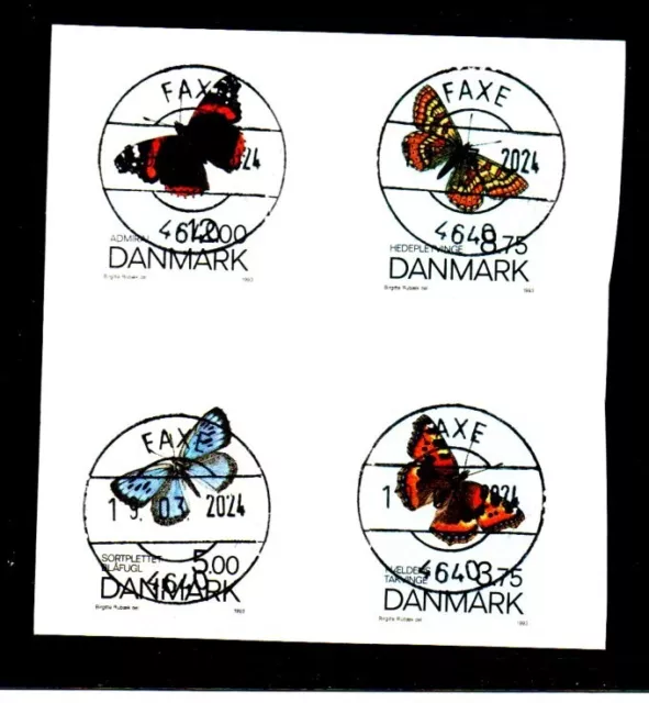 Dänemark (0) Mi. Nr. 1048-1051 mit Ortstagesvollstempel Faxe auf Papier