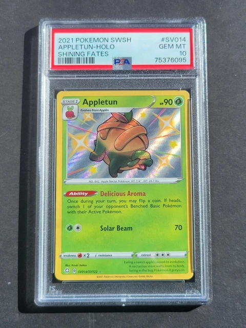 Pokemon PSA 10 APPLETUN SV014/SV122 - SWSH SHINING FATES HOLO - GEM MINT