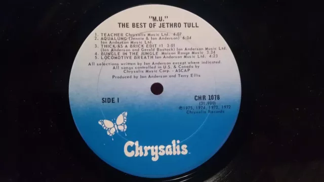 Jethro Tull Mu The Best Of Jethro Tull Vinyl Lp Chrysalis 3