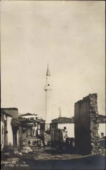 Ak Veles Mazedonien, Straßenpartie, Minarett - 10396191