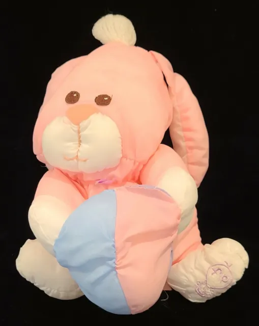 Fisher Price Puffalump Pink Bunny Rabbit  Easter Egg Vintage 1988 Plush 13" Toy