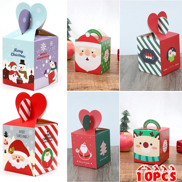 Pratiche Scatole Regalo Festa Favore Borsa Avvolgimento Scatole Caramelle di Natale 10pz Natale
