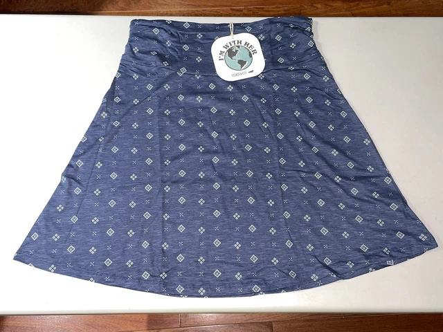 Toad & Co Women's Samba Skirt Navy Tile Print Size Medium