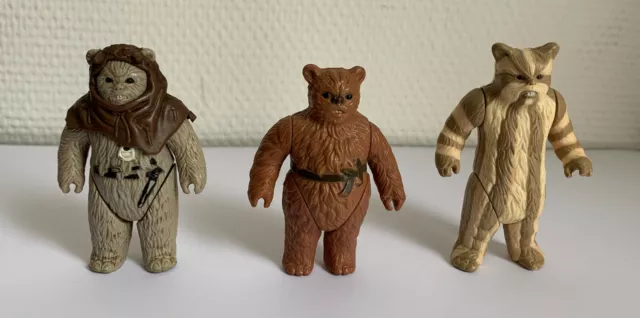 Star Wars lot de 3 Ewoks Kenner : Chief Chirpa, Romba, Logray