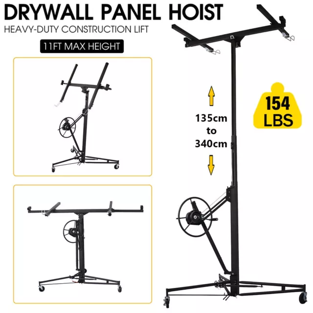 11Ft Lift/Lifter Drywall Hoist Caster Heavy Duty Plasterboard Panel Sheet Crane