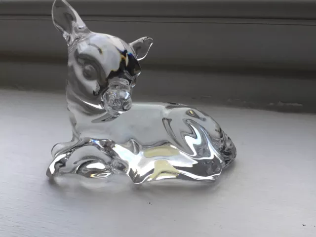 Princess House Pets Lead Crystal Fawn / Deer Sitting Cristal Au Plomb Germany