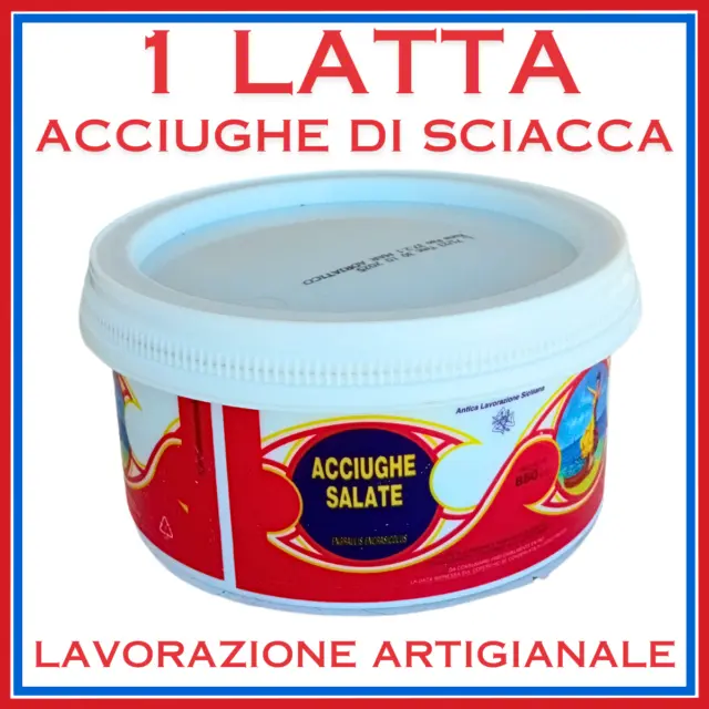 1 latta di Acciughe Alici Salate Italia Sicilia SCIACCA Sotto Sale Salamoia sg