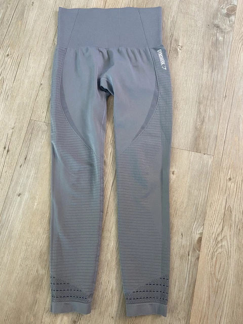 Leggings a vita intera grigi Gymshark grigio energia secca a vita alta taglia small