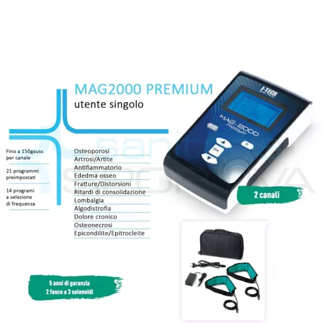 Magnetoterapia Bassa Frequenza I-Tech Mag 2000 Premium Garanzia 5 anni 2 Fascie