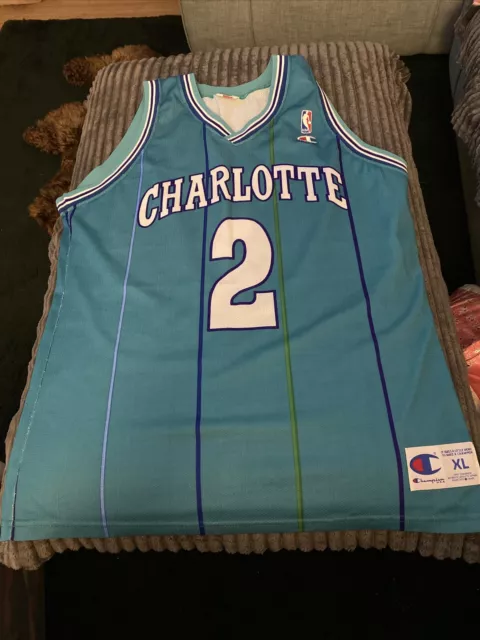 Vintage 90's NBA Charlotte Hornets Champion Reversible Blank Practice  Jersey L