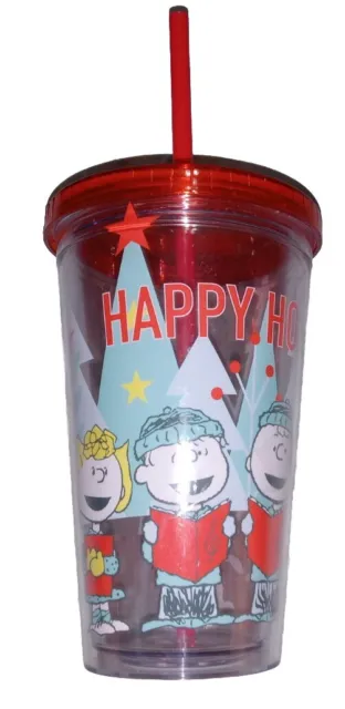 Peanuts Snoopy Christmas "HAPPY HOLIDAYS” Acrylic Tumbler Cup 16 oz. CVS