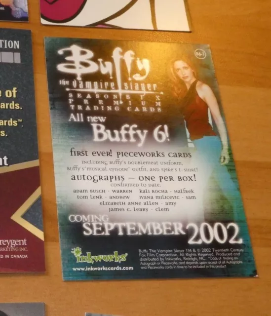 Buffy TVS Season 6 Promo CARTE Card B6-1 NM 2