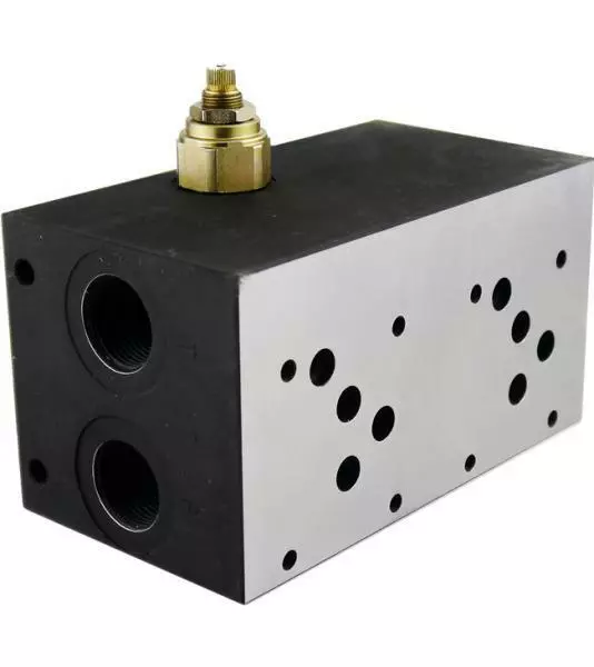 Grundplatte 2-fach NG10 (CETOP 5), Stahl, mit Druckbegrenzungsventil DBV