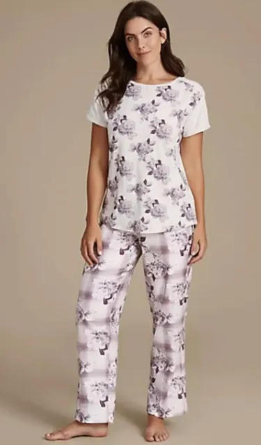 M&S Collection Floral Pyjamas Size 10 BRAND NEW RRP £30