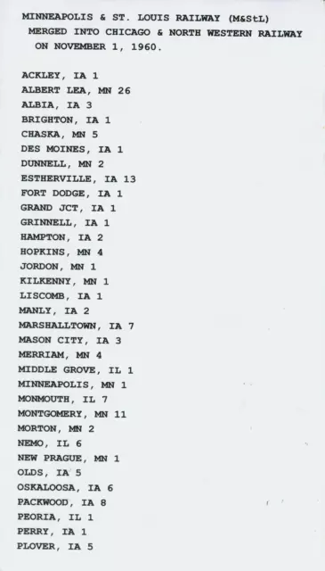 Minneapolis & St. Louis-Iowa Central-C&Nw Train Orders (407) 1887-1985 Cd!