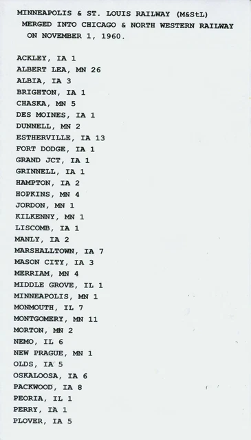 Minneapolis & St. Louis-Iowa Central-C&Nw Train Orders (407) 1887-1985 Cd!