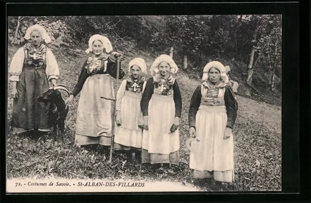 CPA St-Alban-des- Villards, Costumes de Savoie