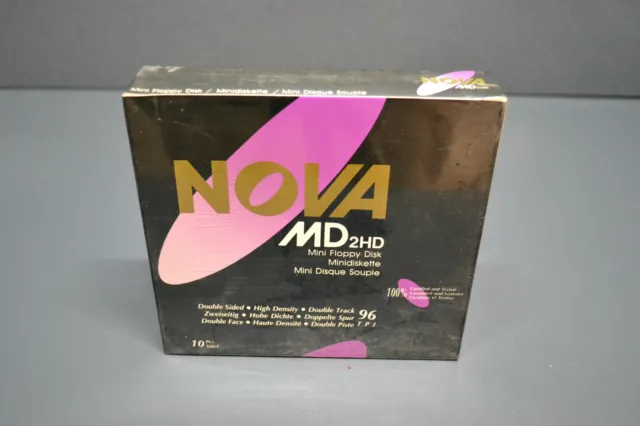 New sealed Nova MD blank 5.25 inch 2hd 96 tpi floppy disk media 10 disk box